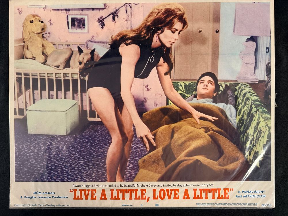 Lot 123: Original 1968 Elvis Presley Live a Little, Love a Little Movie Lobby Card Number 8