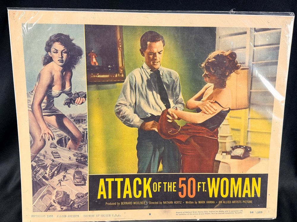 Lot 128: Attack of the 50 Ft. Woman 1958 Original Movie Lobby Card Number 8