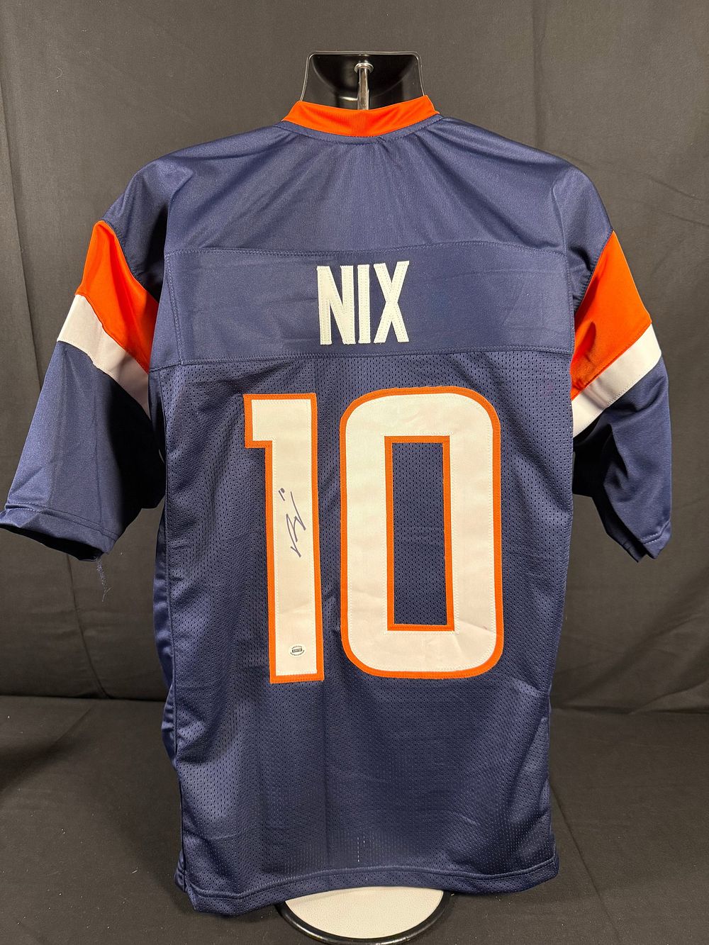 Lot 9: Bo Nix Signed Denver Broncos Alternate Jersey
