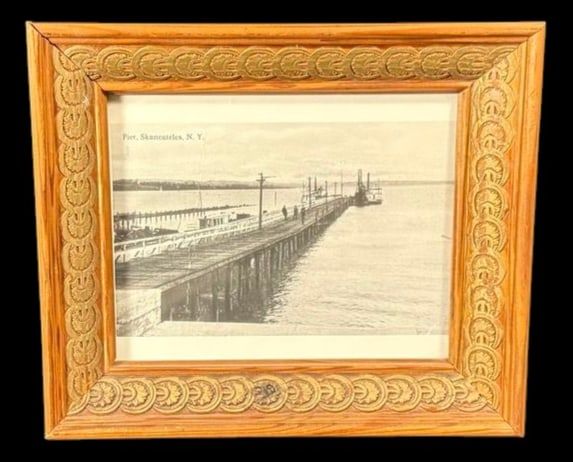 Lot 12: Pier, Skaneateles, N.Y. Framed Vintage Photograph