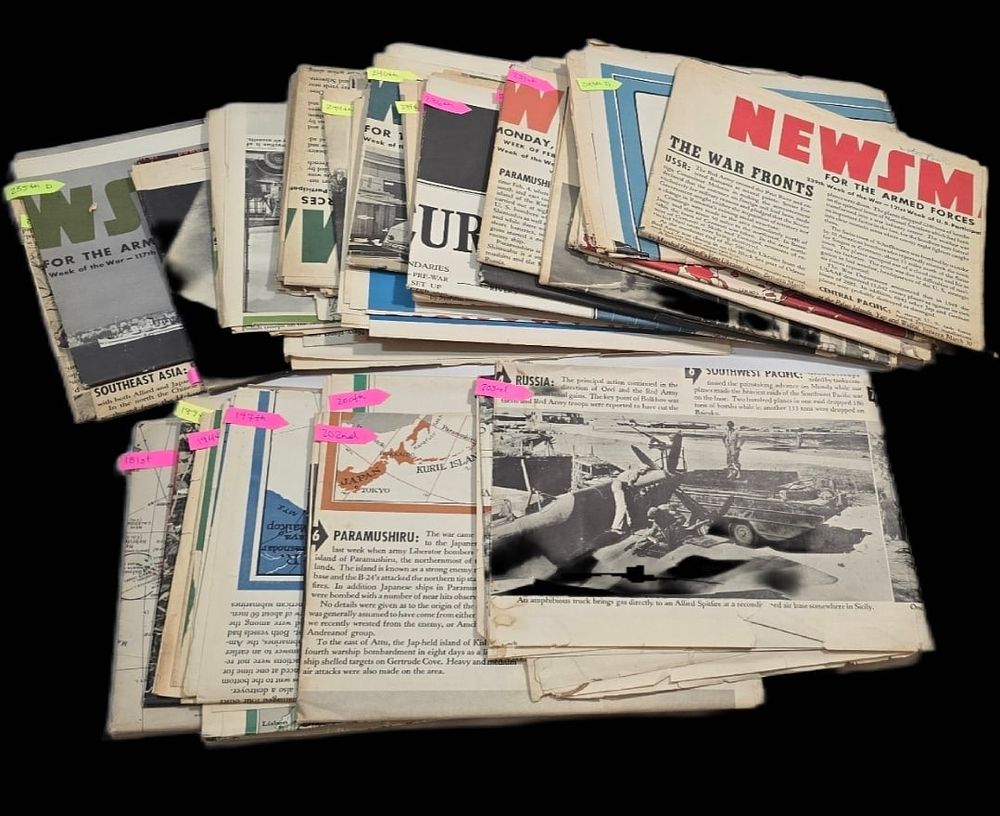 Lot 14A: Large Lot of WWII "Newsmap for the Armed Forces"