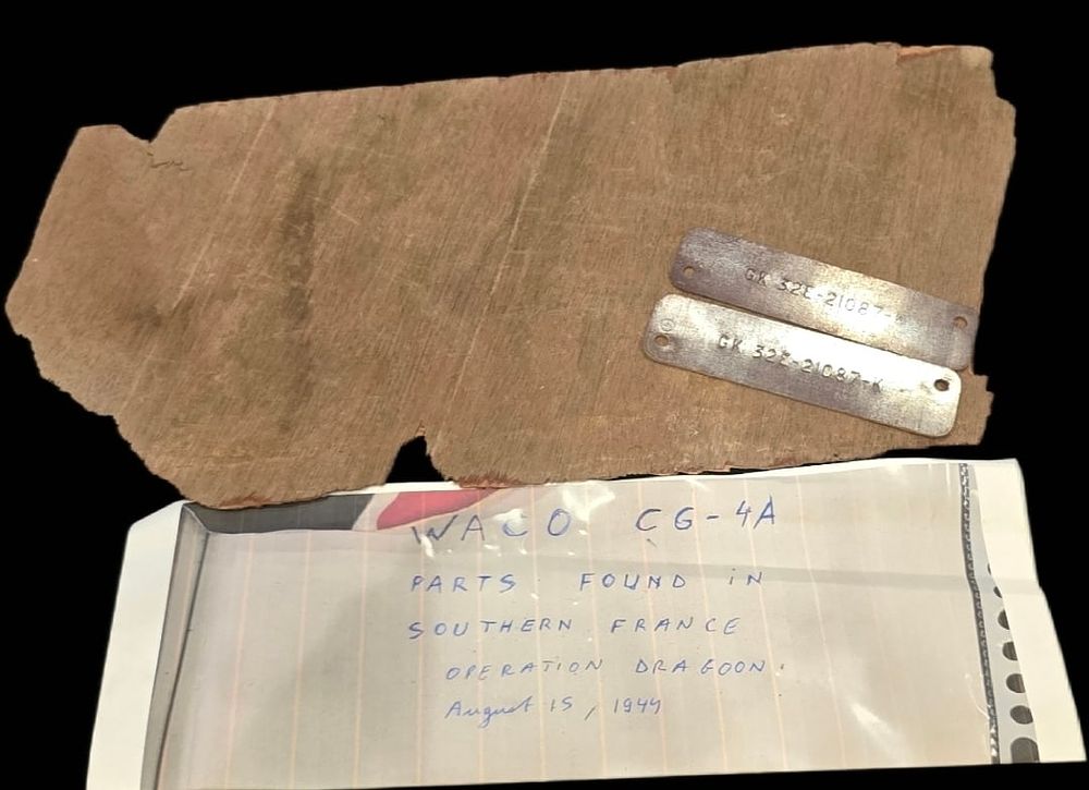 Lot 44: SCARCE ETO: WACO CG-4A Glider Skin Fragment &