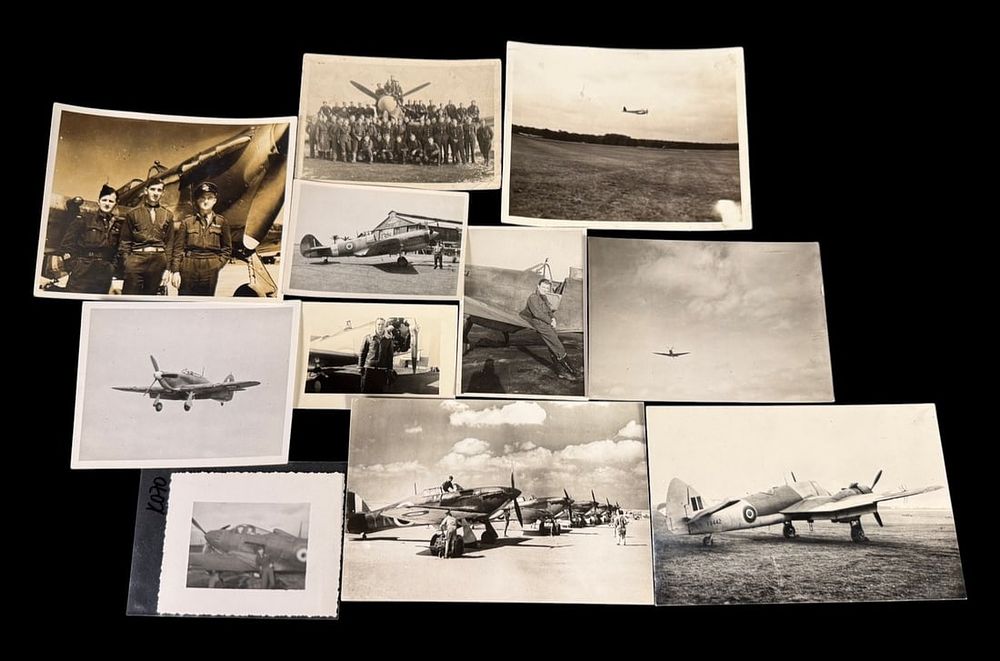 Lot 57: WWII RAF Aircraft and Aircrew Photograph Group