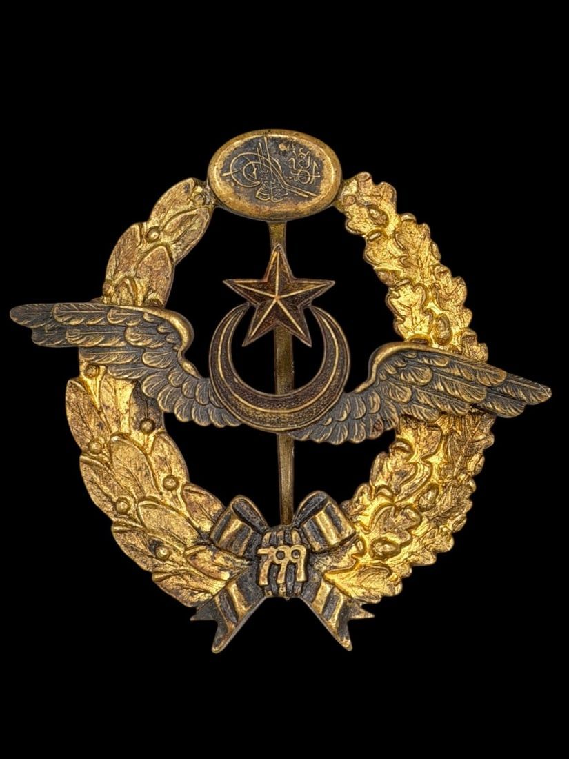 Lot 59: RARE WWI Ottoman Military Pilot's Badge, Tughra
