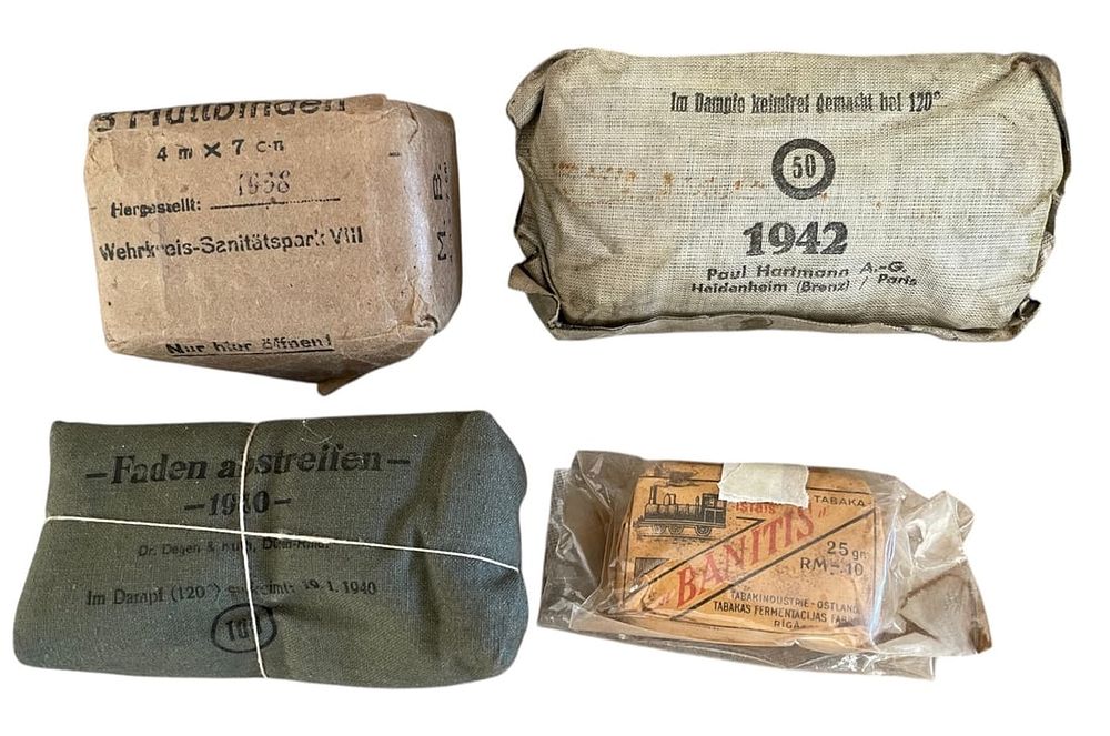 Lot 113: WWII German Medical Dressings Group with Ostland