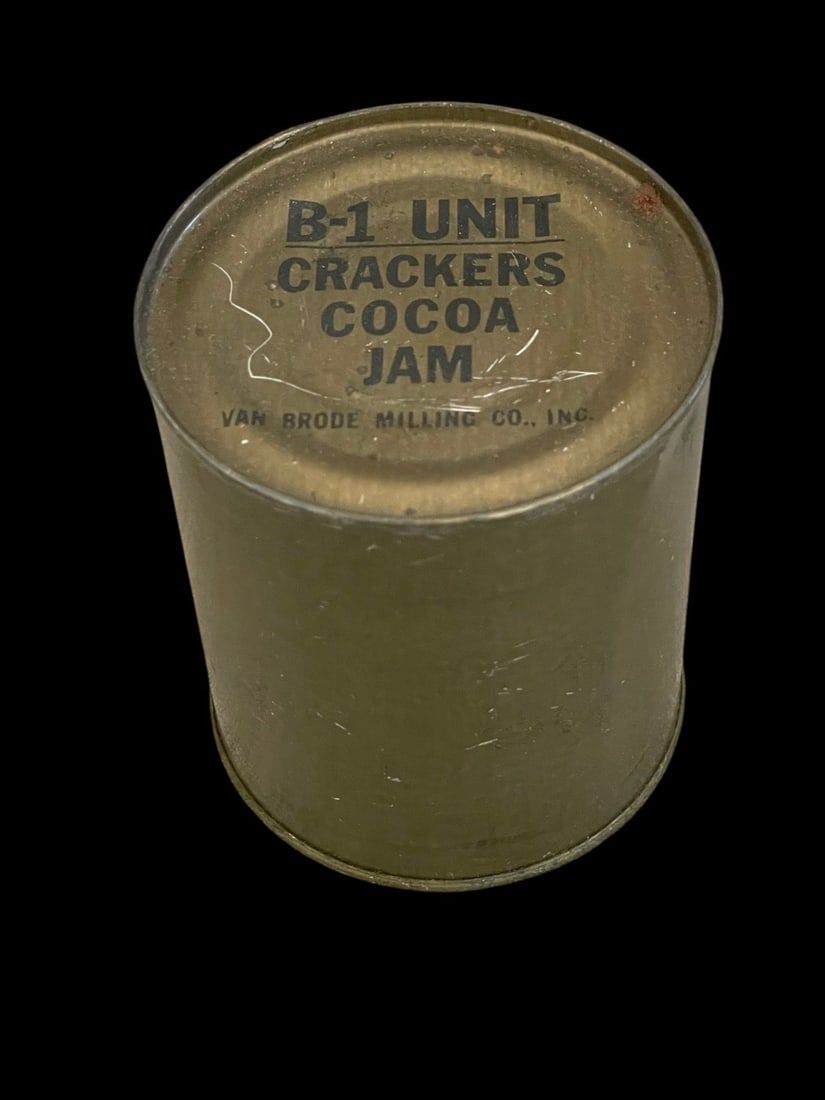 Lot 129: WWII U.S. Army C-Ration B-1 Unit – Crackers, Cocoa & Jam – Van Brode Milling