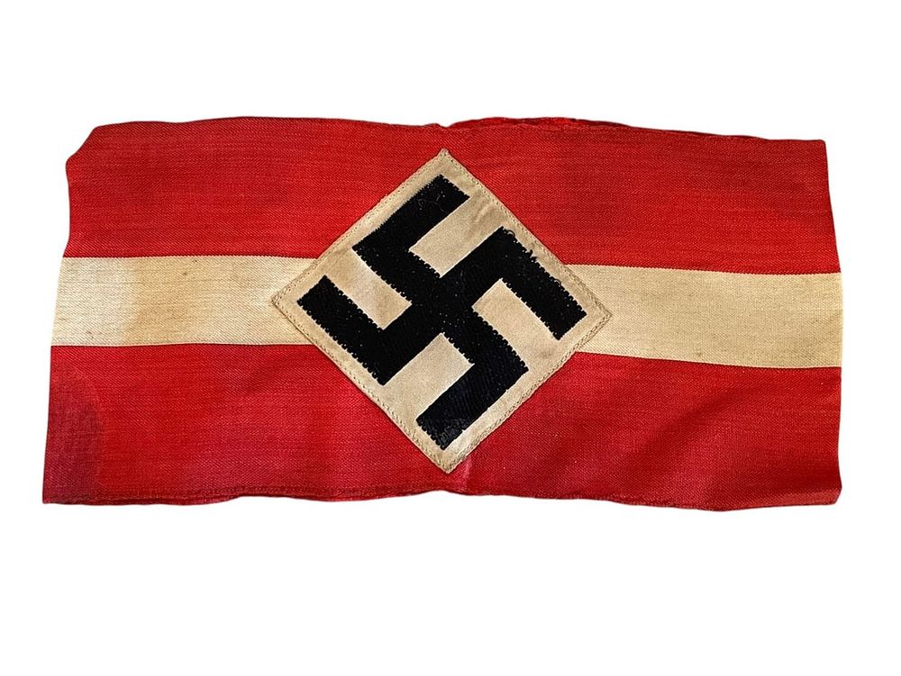 Lot 131: WWII German Hitler Youth HJ Armband, Sewn Diamond