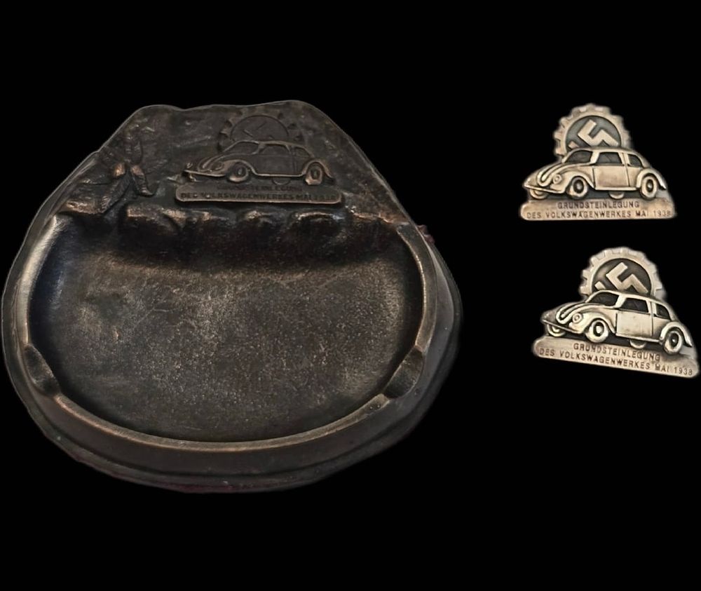 Lot 153: 1938 VW Cornerstone Ashtray & Badge Pair