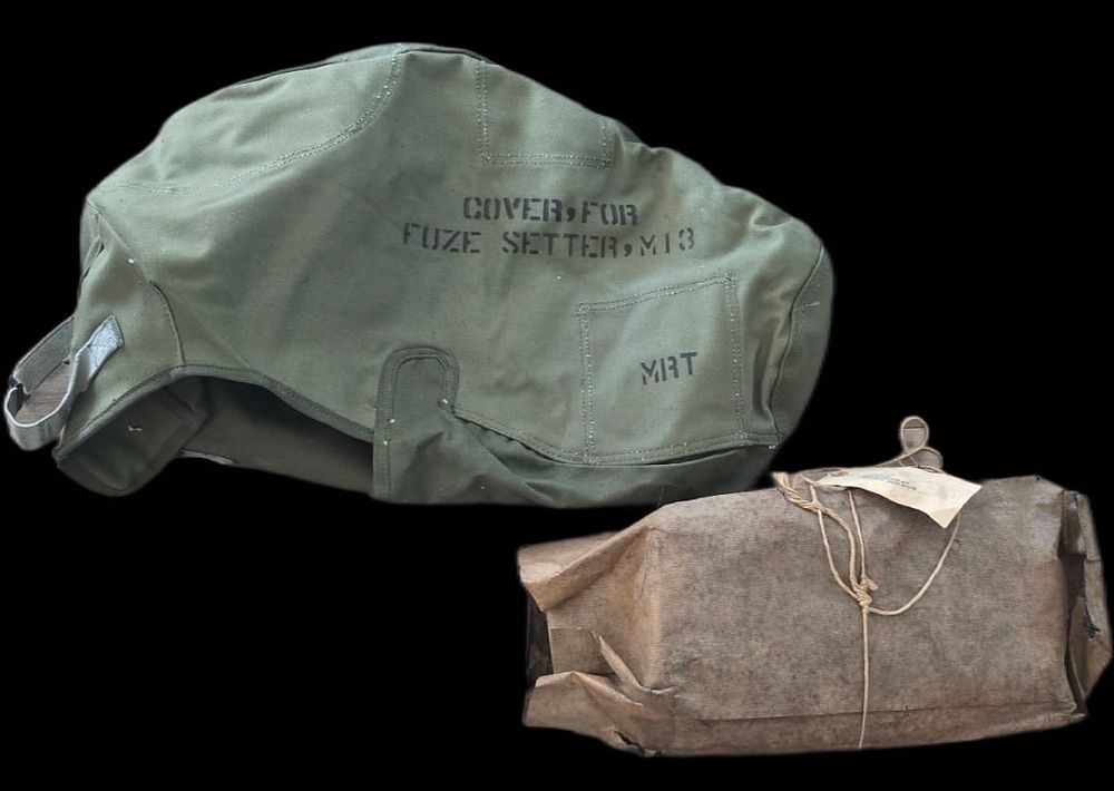 Lot 195: NOS 1955 M13 Fuze Setter Canvas Covers, MRT