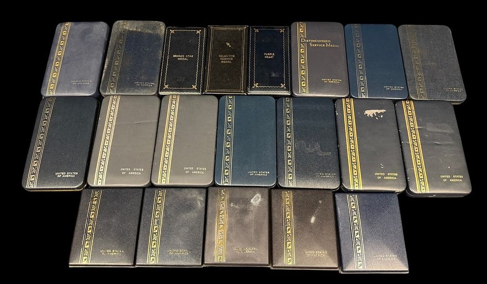 Lot 237C: Lot of 20 U.S. Military Presentation Medal Cases