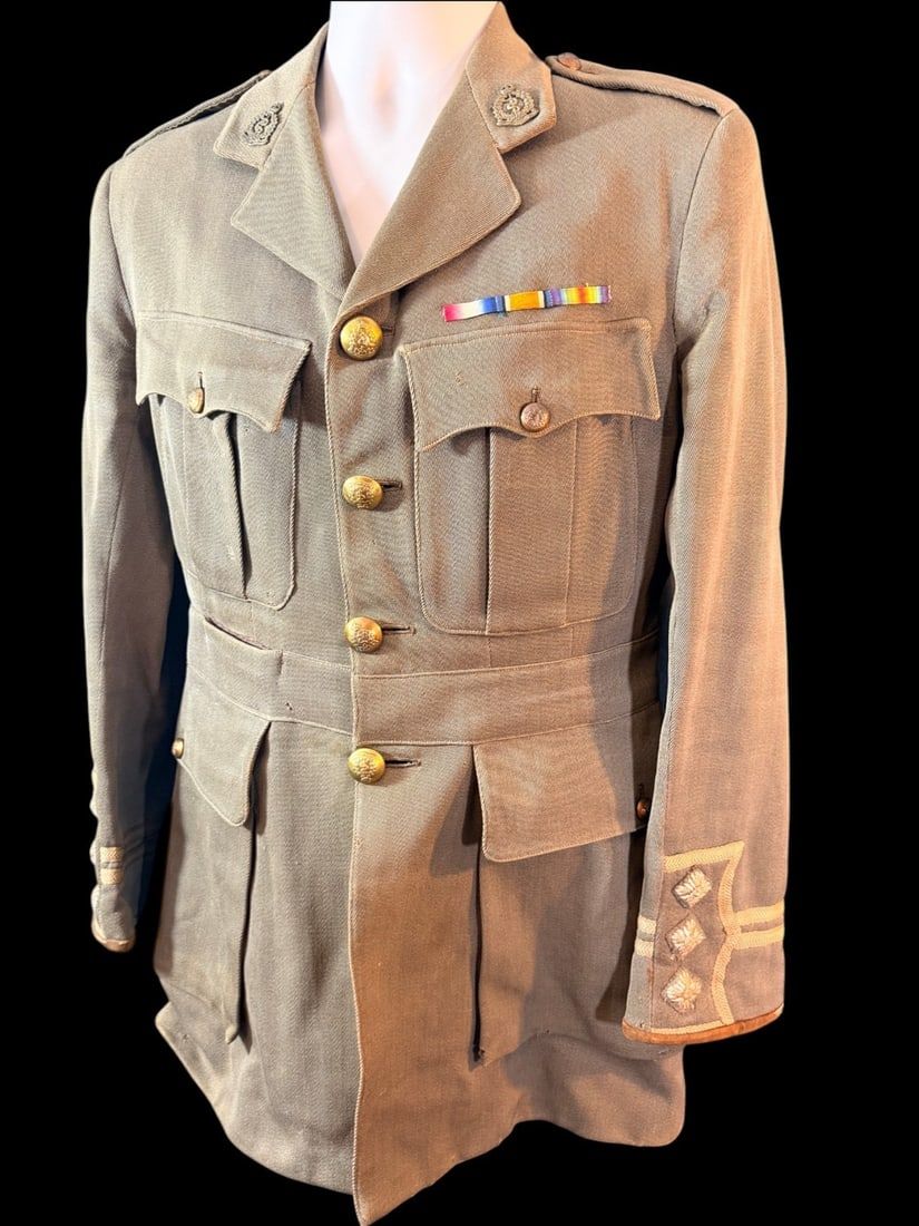 Lot 245: WWI CEF CAMC Captain's Cuff-Rank Service Tunic