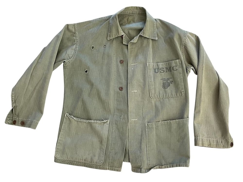 Lot 267: WWII USMC P-41 HBT Utility Jacket, Salty EGA