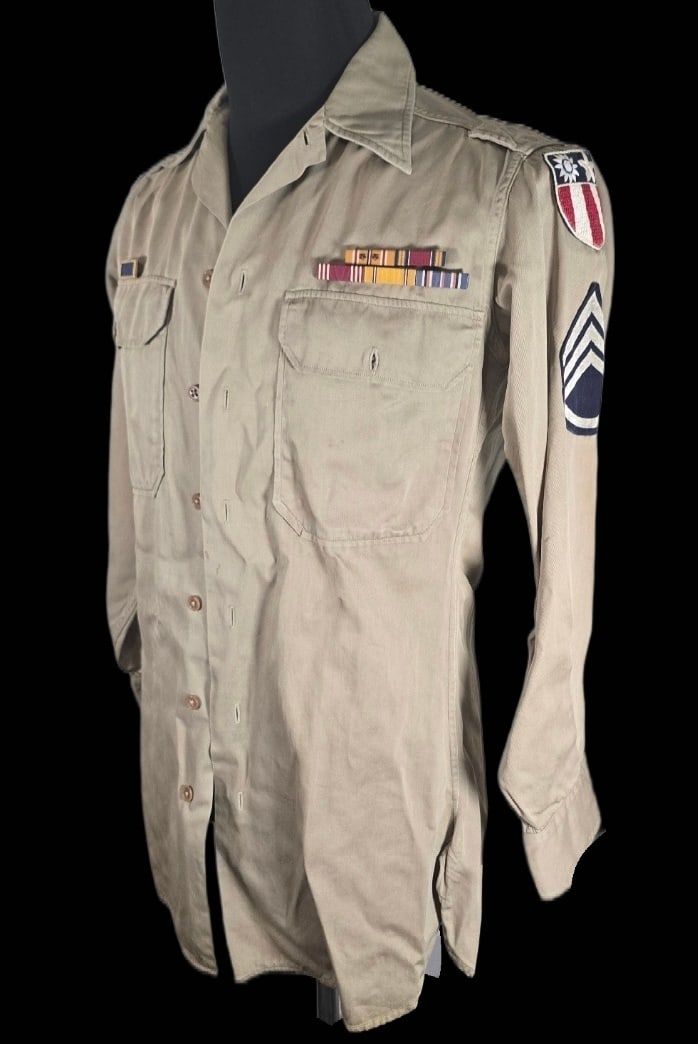 Lot 272: Scarce WWII CBI Theater-Made Shirt w/ DFC, AM