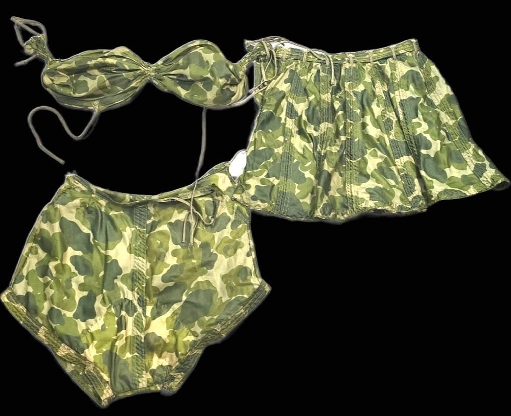 Lot 279: RARE WWII Frogskin Parachute 3-Pc Swimsuit Set