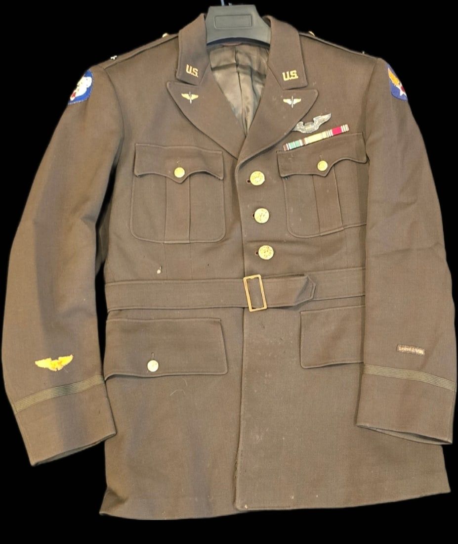 Lot 295: Named USAAF Coat, Alaska Defense Cmd Patch, Pilot