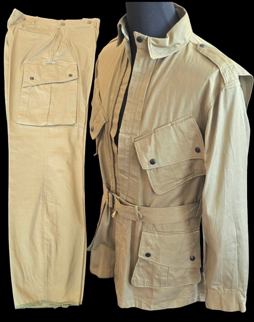 Lot 307: RARE NOS WWII M-1942 Jump Uniform, Tags Intact