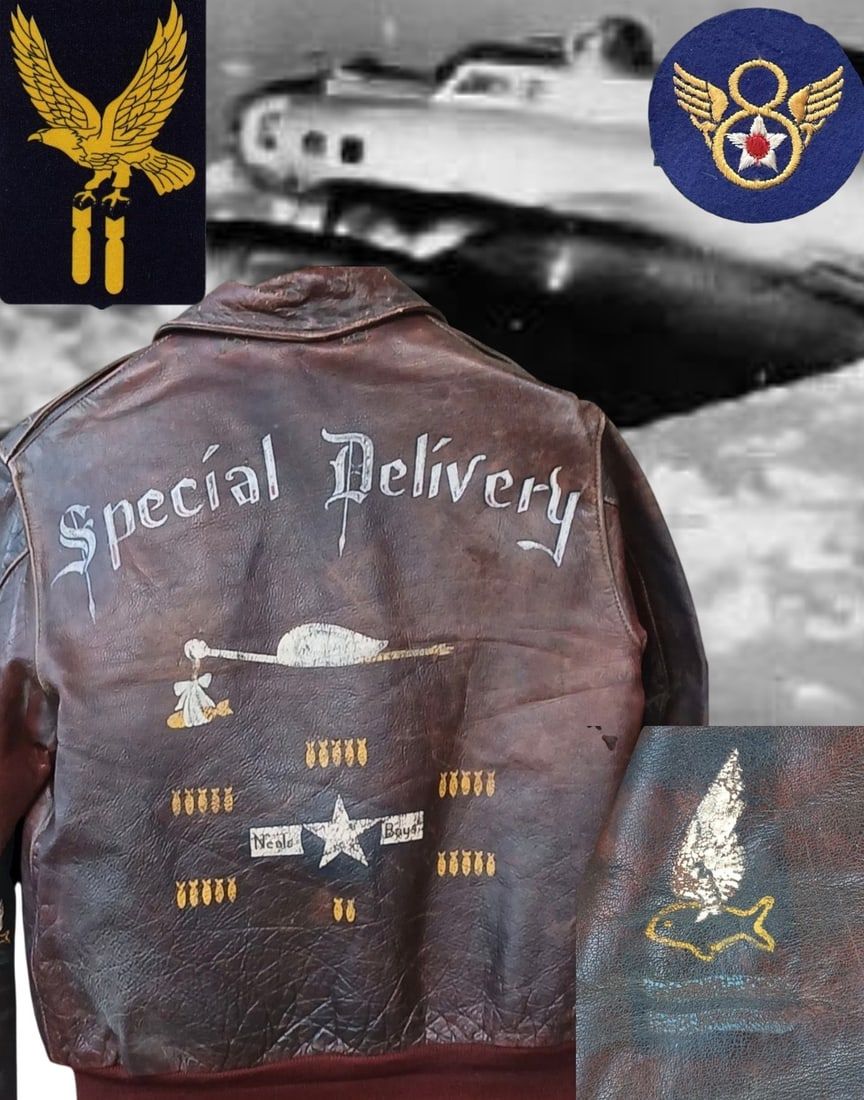 Lot 310A: WWII 351st Bomb Group Painted A-2 - ID'd GoldFish