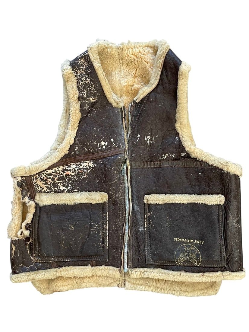 Lot 321: WWII USAAF Type C-3 Sheepskin Flight Vest - AAF