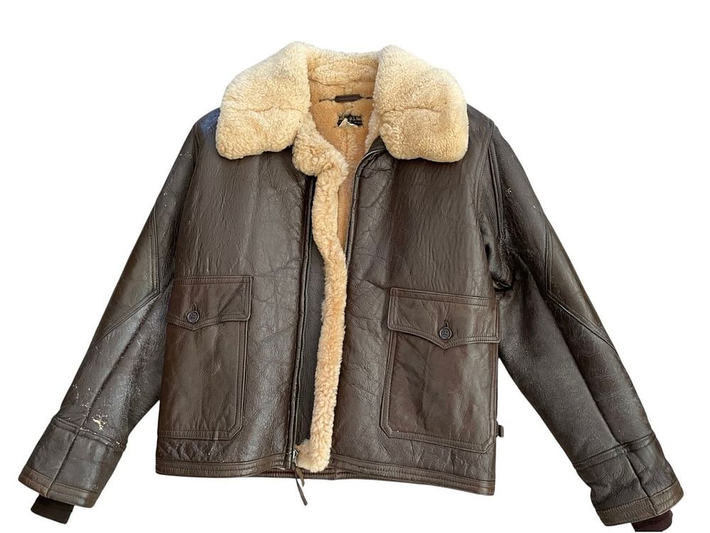 Lot 322: WW2 USN M-445A Shearling Flight Jacket