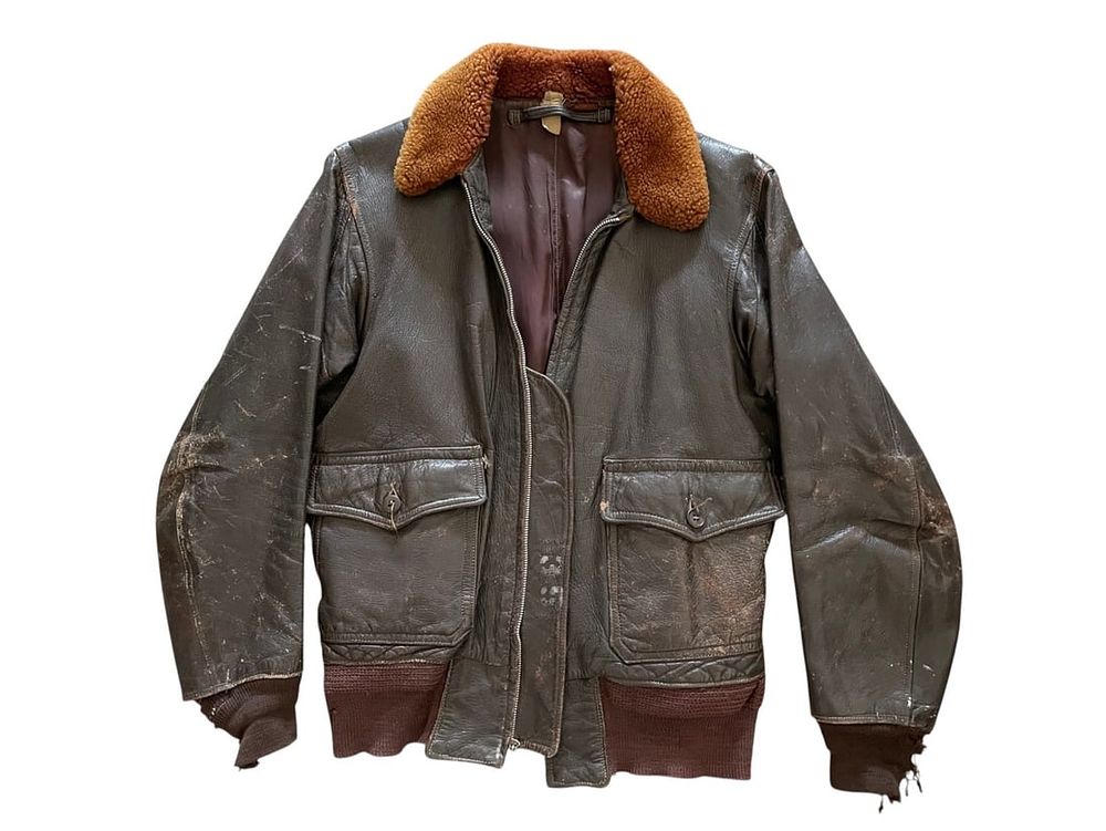 Lot 325: USN M-422A Goatskin Flight Jacket, Stenciled
