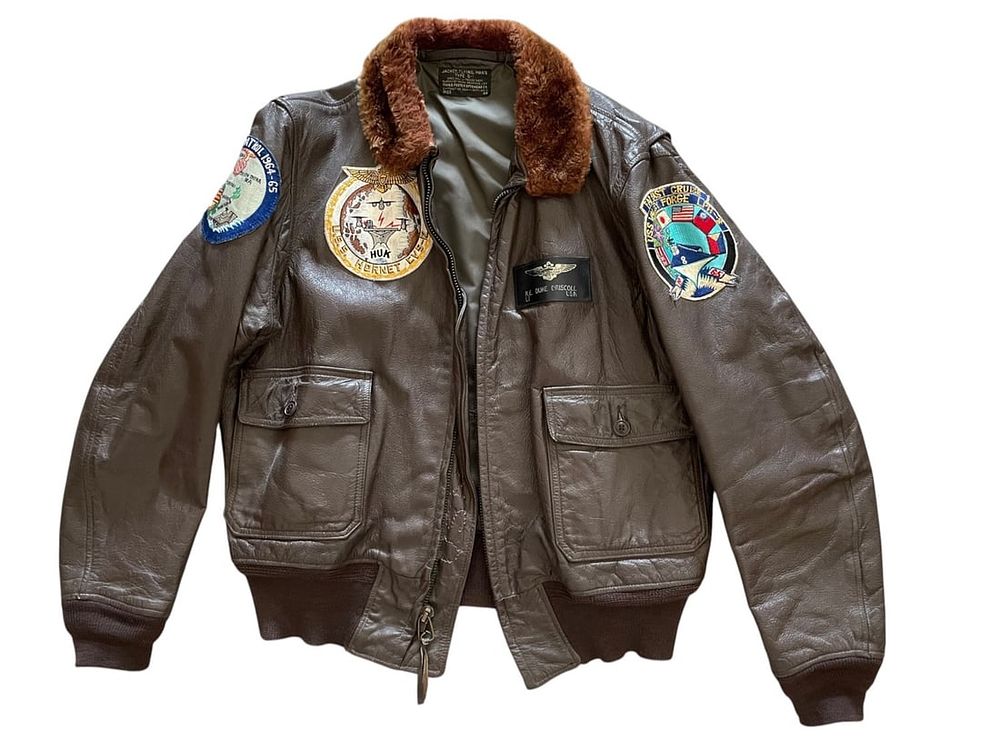 Lot 334: Vietnam USN G-1 Named Flight Jacket, Patches