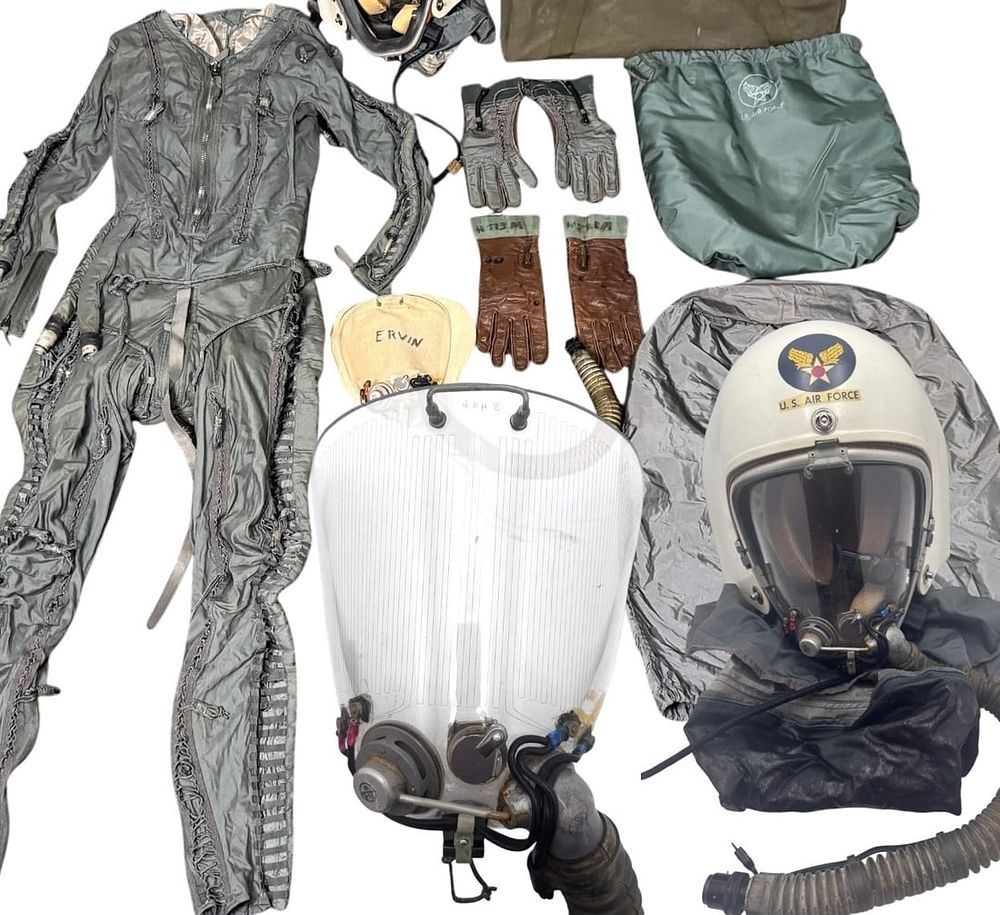 Lot 340: USAF MC-3A Pressure Suit &Helmet Rare Clear Face