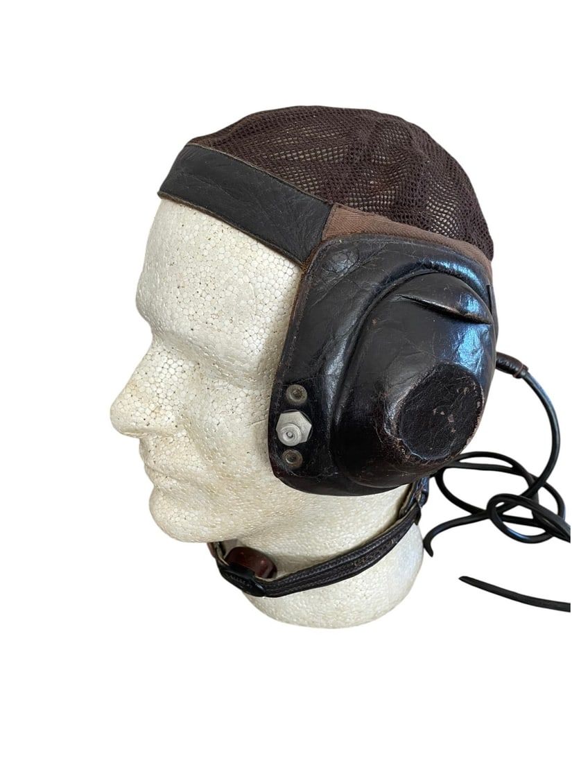 Lot 383: WWII Luftwaffe LKp N 101 Summer "Mesh" Flying Helmet