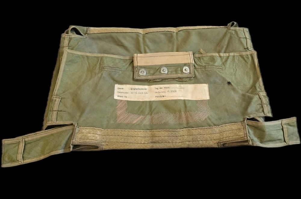 Lot 384: WWII Luftwaffe Seat-Type Parachute Pack w/ log