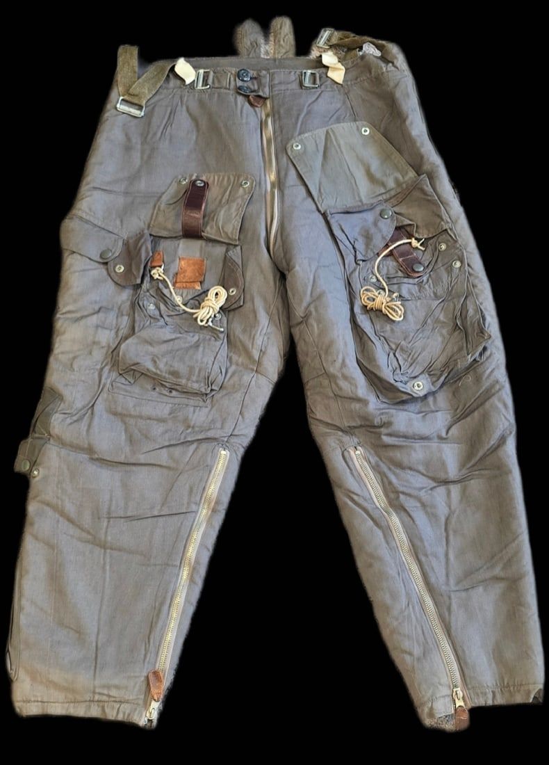 Lot 386: WWII Luftwaffe Shearling Channel Flight Trousers