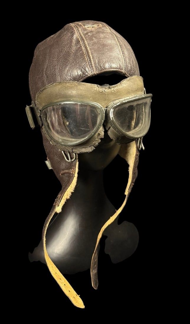 Lot 400: WWII Luftwaffe Winter Flight Helmet & AUER