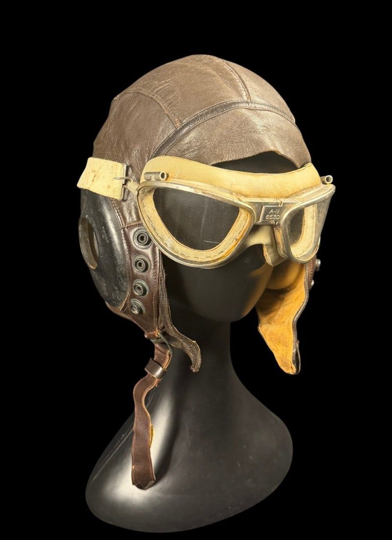 Lot 401: USAAF A-11 Menihan Flight Helmet & AN-6530