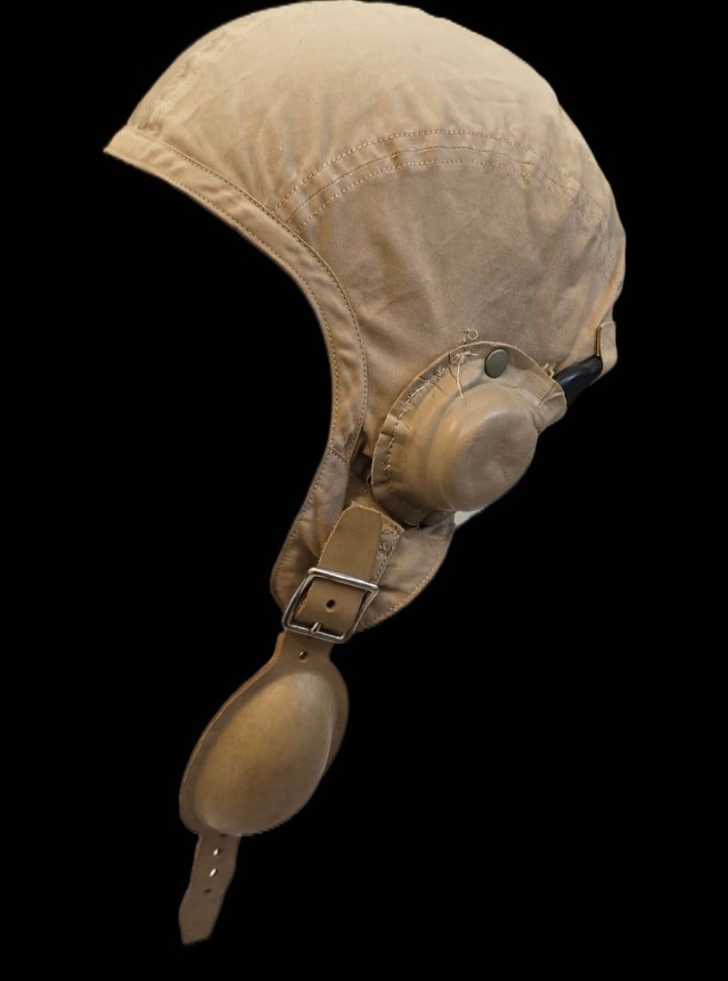 Lot 406: WWII USN NAF 1092S Flight Helmet, TH-37 Earphones