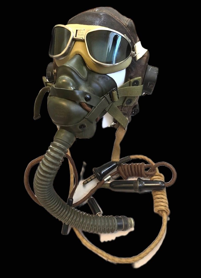 Lot 407: RAF Type C Helmet, A-14 Mask & AN-6530 Goggles
