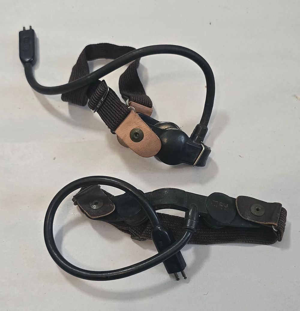 Lot 410: WWII T-30 Throat Mic Pair: Western Electric & UM