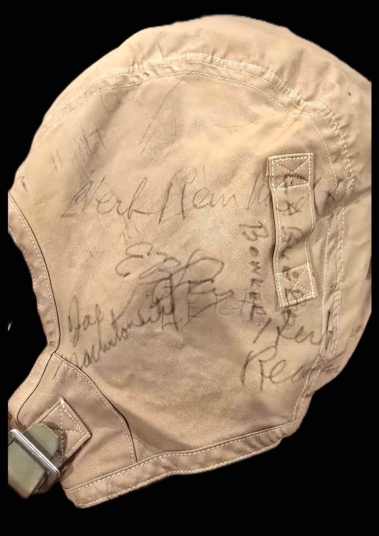 Lot 411: WWII USN M-450 Multi-Signed Flight Helmet