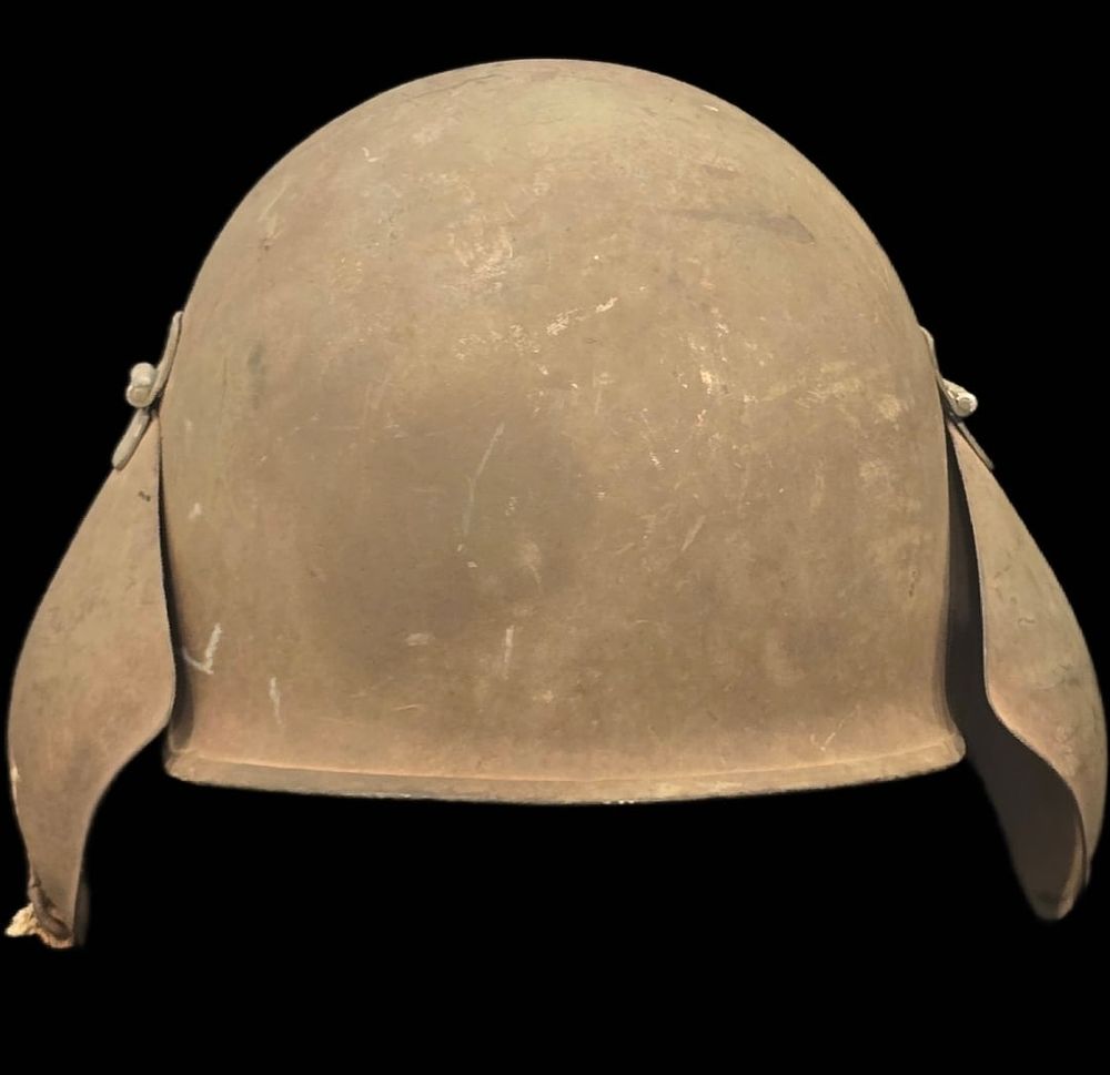 Lot 413: WWII USAAF M3 Flak Helmet, Hinged Ear Flaps