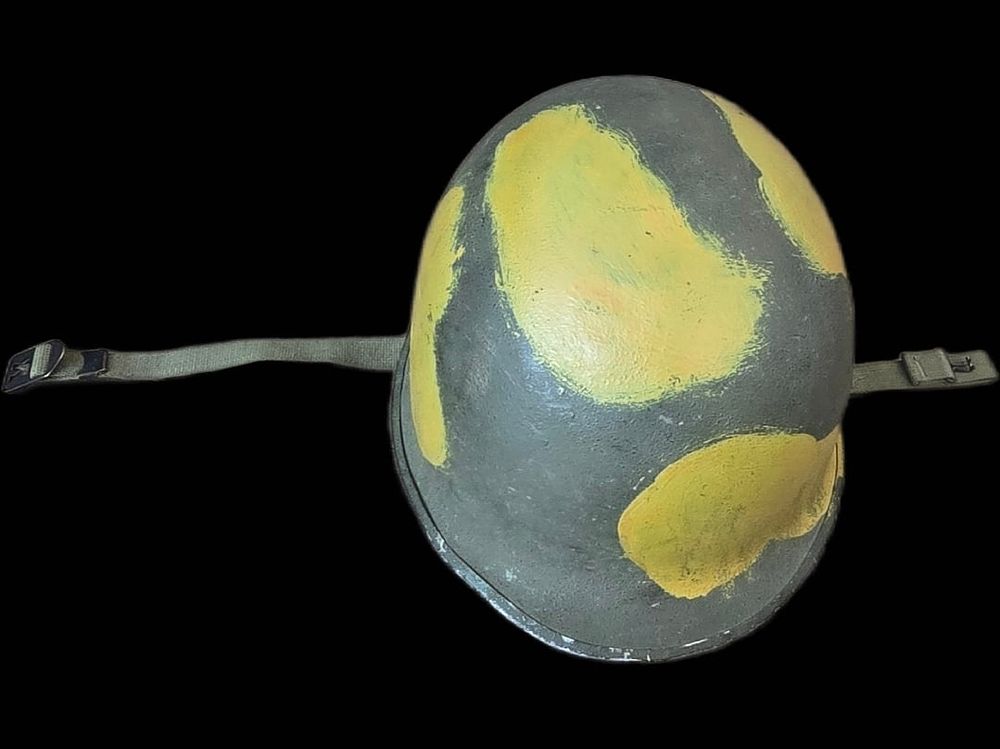 Lot 427: WWII M1 Fixed-Bale Helmet, Camo