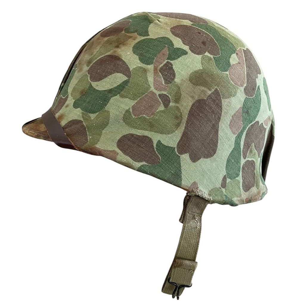 Lot 431: WWII USMC M1 FB Helmet w/ Reversible Frogskin