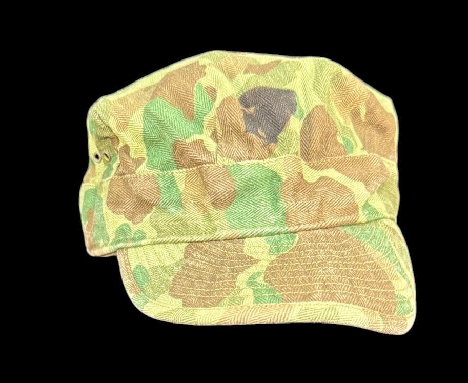 Lot 434: RARE WWII USMC Frogskin HBT Field Cap