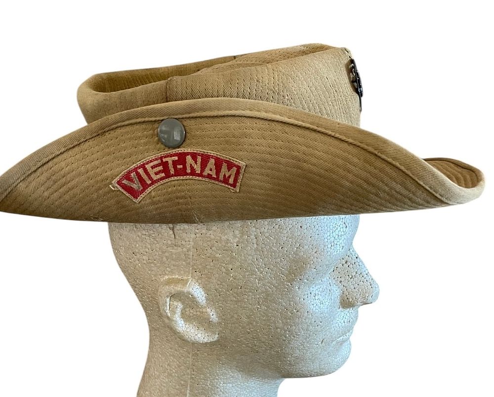 Lot 435: Vietnam In-Country Bush Hat, VIET-NAM Tab, SP Pin