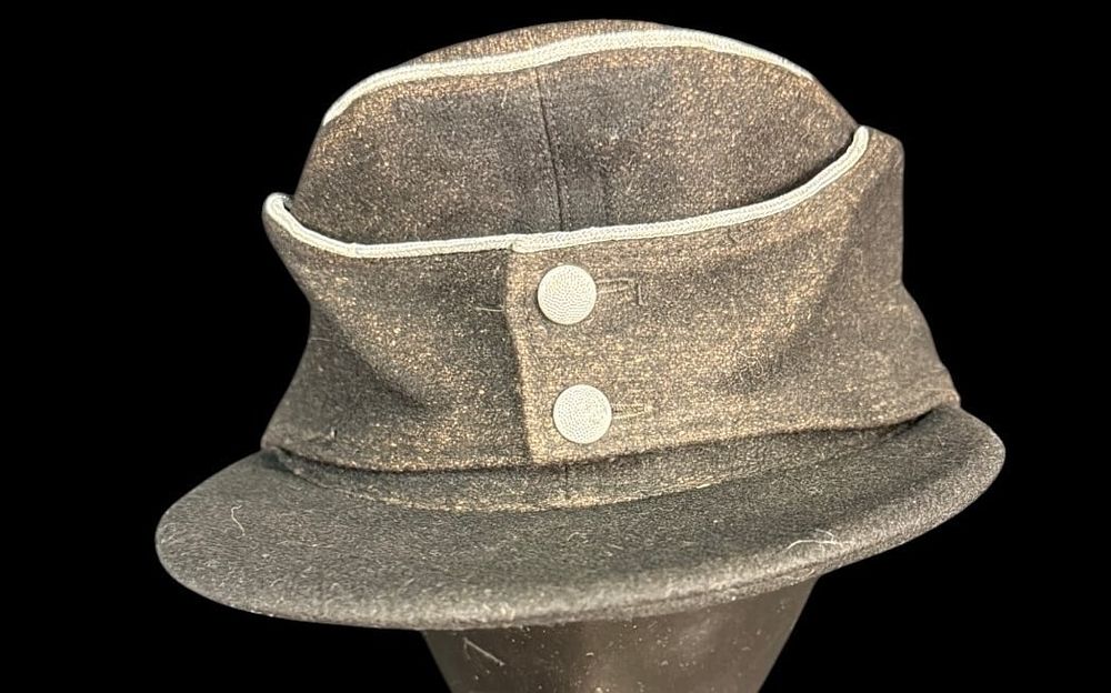 Lot 437: German M43 Officer-Style Field Cap, Silver Piping