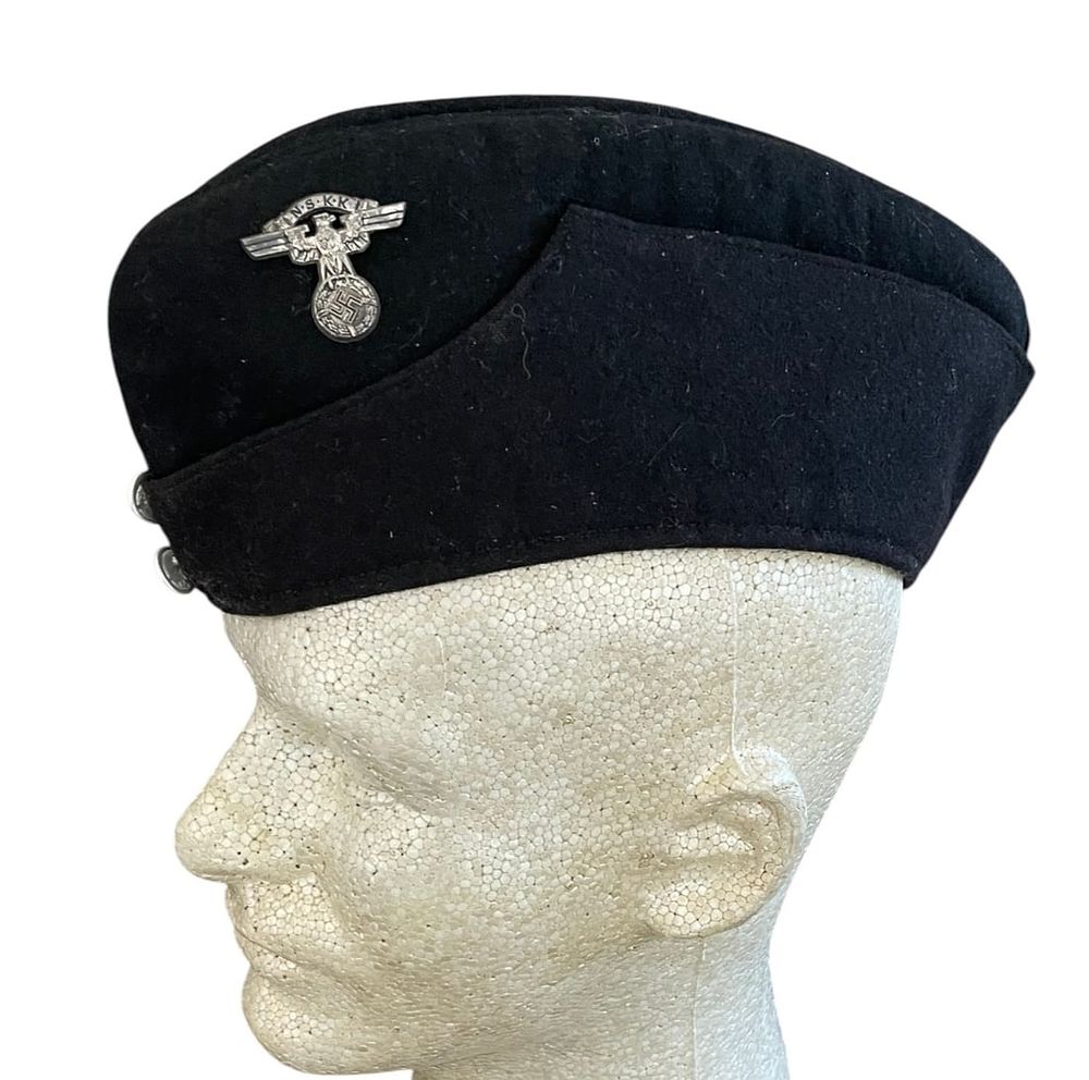 Lot 444: WWII German NSKK Black Wool Schiffchen, RZM