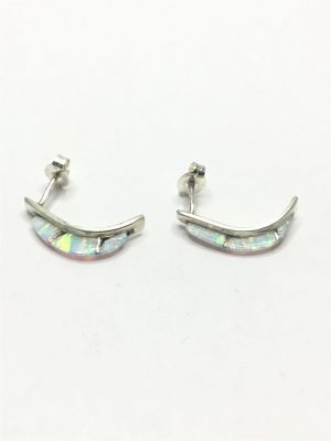 Zuni handmade earrings. Sterling silver earrings with Opal overlay. 1.47 grams total weight. 