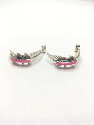 Navajo handmade earrings. Sterling silver earrings with Opals. 2.76 grams total weight. Made by 