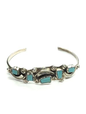 Zuni handmade bracelet cuff. Handmade Zuni sterling silver bracelet cuff featuring turquoise 