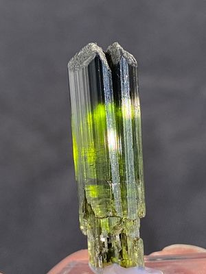 Rock, Crystal, Natural, Collectible, Mineral, Specimen. Green Tourmaline Rare Twin-Scepter 