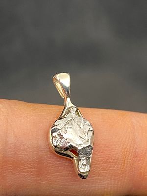 Meteorite, Rock, Crystal, Natural, Jewelry, Pendant, Sterling. Meteorite Sterling Silver Pendant 