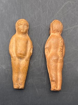 Artifact, Rock, History, Collectible, Tool,. Artifact: Dollhouse Figurines Clay Germany 1910s