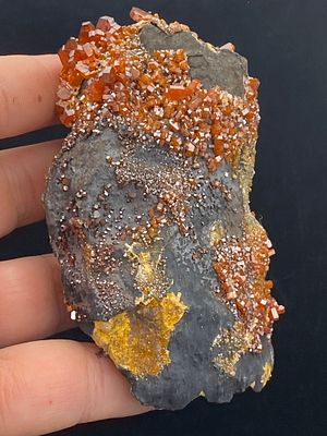 Rock, Crystal, Natural, Collectible, Mineral, Specimen. Vanadanite on Matrix Morocco Growth on 