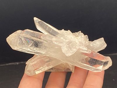 Rock, Crystal, Natural, Collectible, Mineral, Specimen. Quartz Cluster Unique Growth with Double 